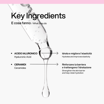 Booster Acido Ialuronico Ceramidi Skin First, ingredienti chiave