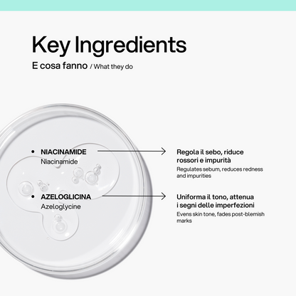 Booster Niacinamide Azeloglicina Skin First, ingredienti chiave