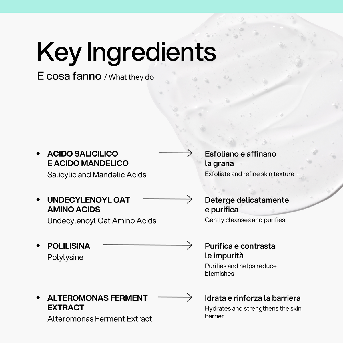 Detergente Corpo Purificante Skin First, ingredienti chiave