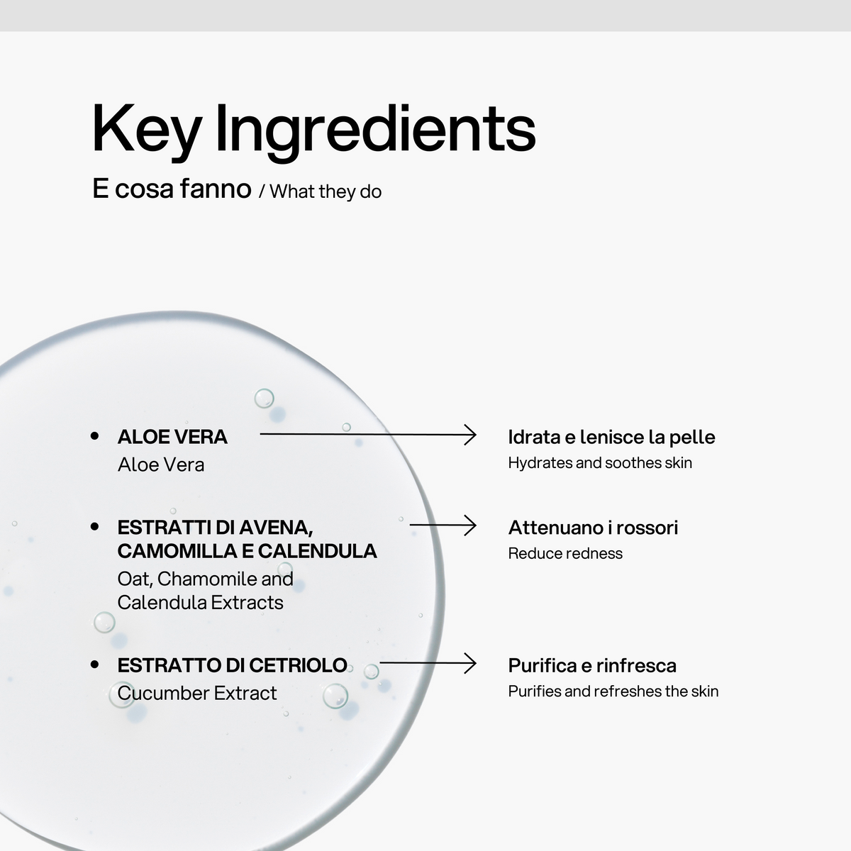 Detergente Viso Delicato Senza Profumo Skin First, ingredienti chiave