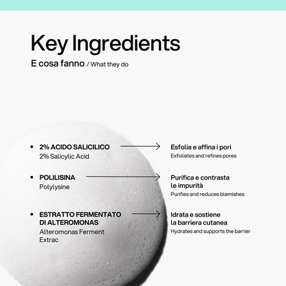 Mousse Detergente Purificante Skin First, ingredienti chiave