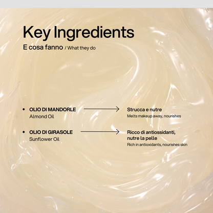 Ingredienti chiave dell'Olio Detergente Struccante Skin First