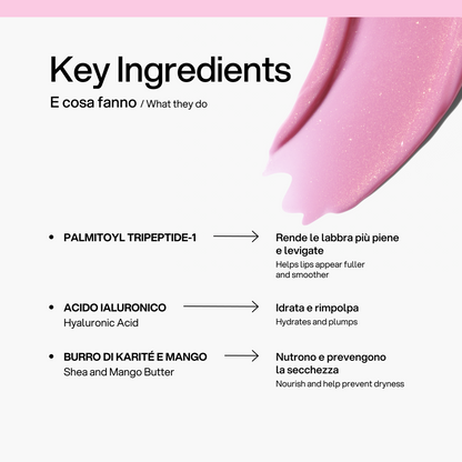Peptide Lip Balm Glazed Pink Skin First, ingredienti chiave