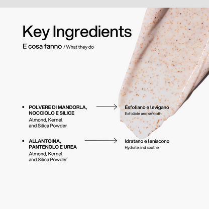 Scrub Viso Skin First, ingredienti chiave