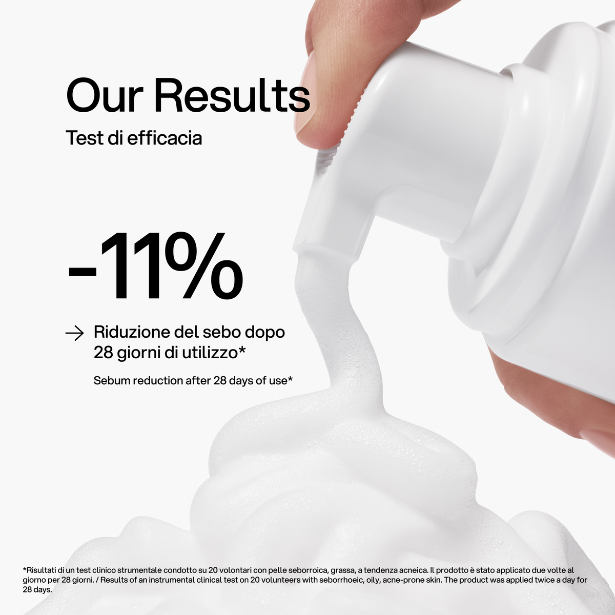Mousse Detergente Purificante Skin First, test di efficacia 1