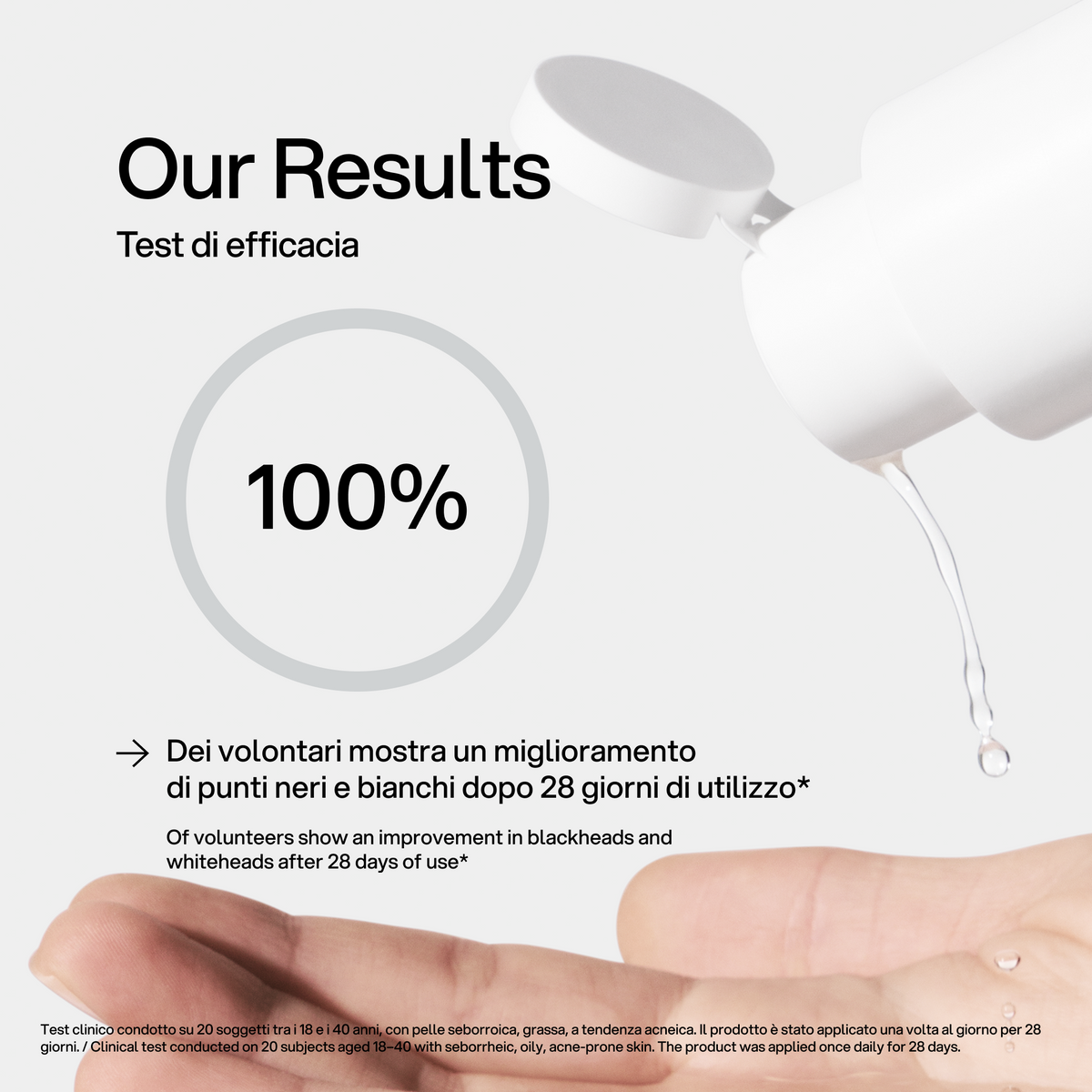 Lozione Pelli Impure Skin First, test di efficacia 2
